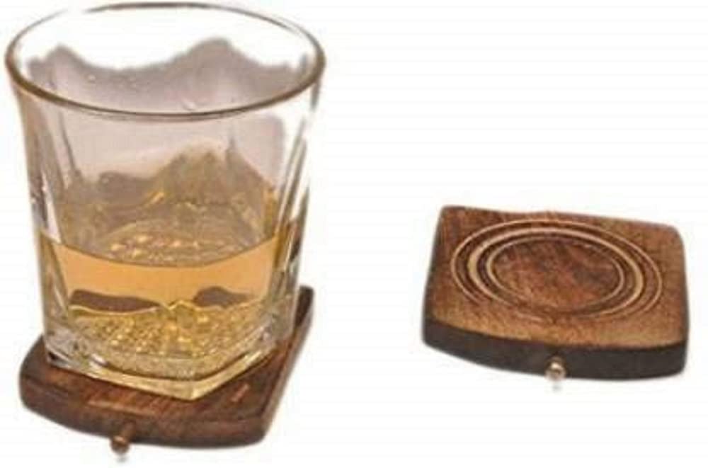 Craftland wooden antique miniature chair shape tea,coffee,drink hot/cold coaster set with 6 coaster for kitchen/dining table/off